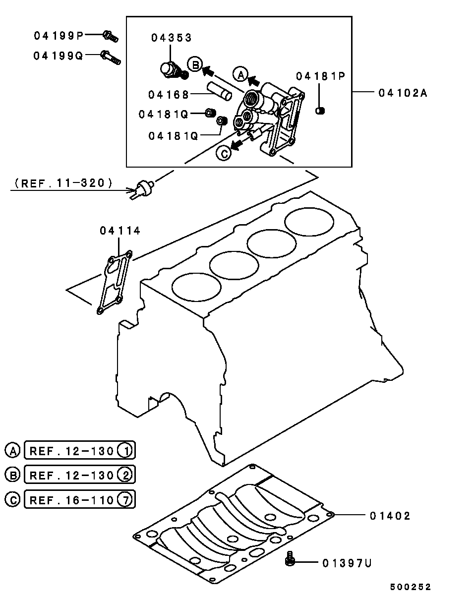 Mitsubishi MD197080 - Tömítés, olajszivattyú parts5.com