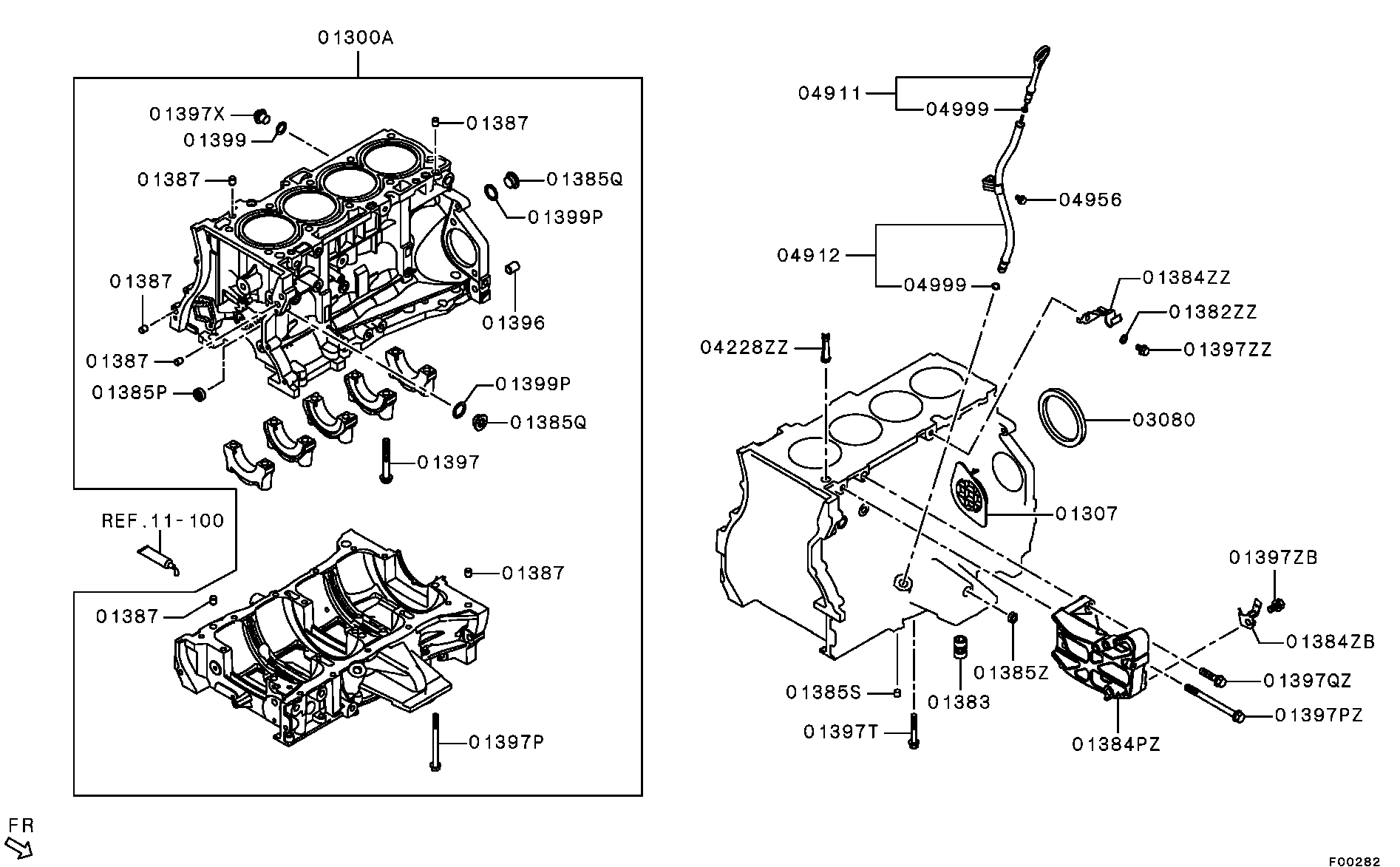 Mitsubishi 1052B333 - Simering, arbore cotit parts5.com