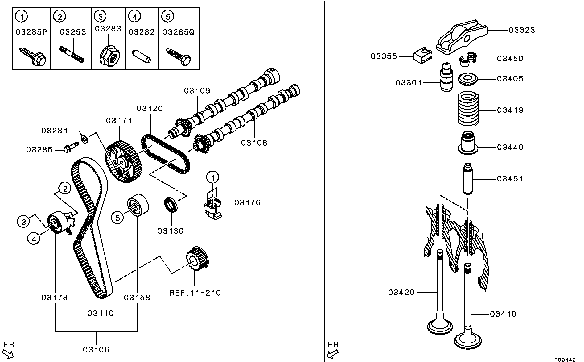 Mitsubishi MN982125 - Pasek rozrządu parts5.com