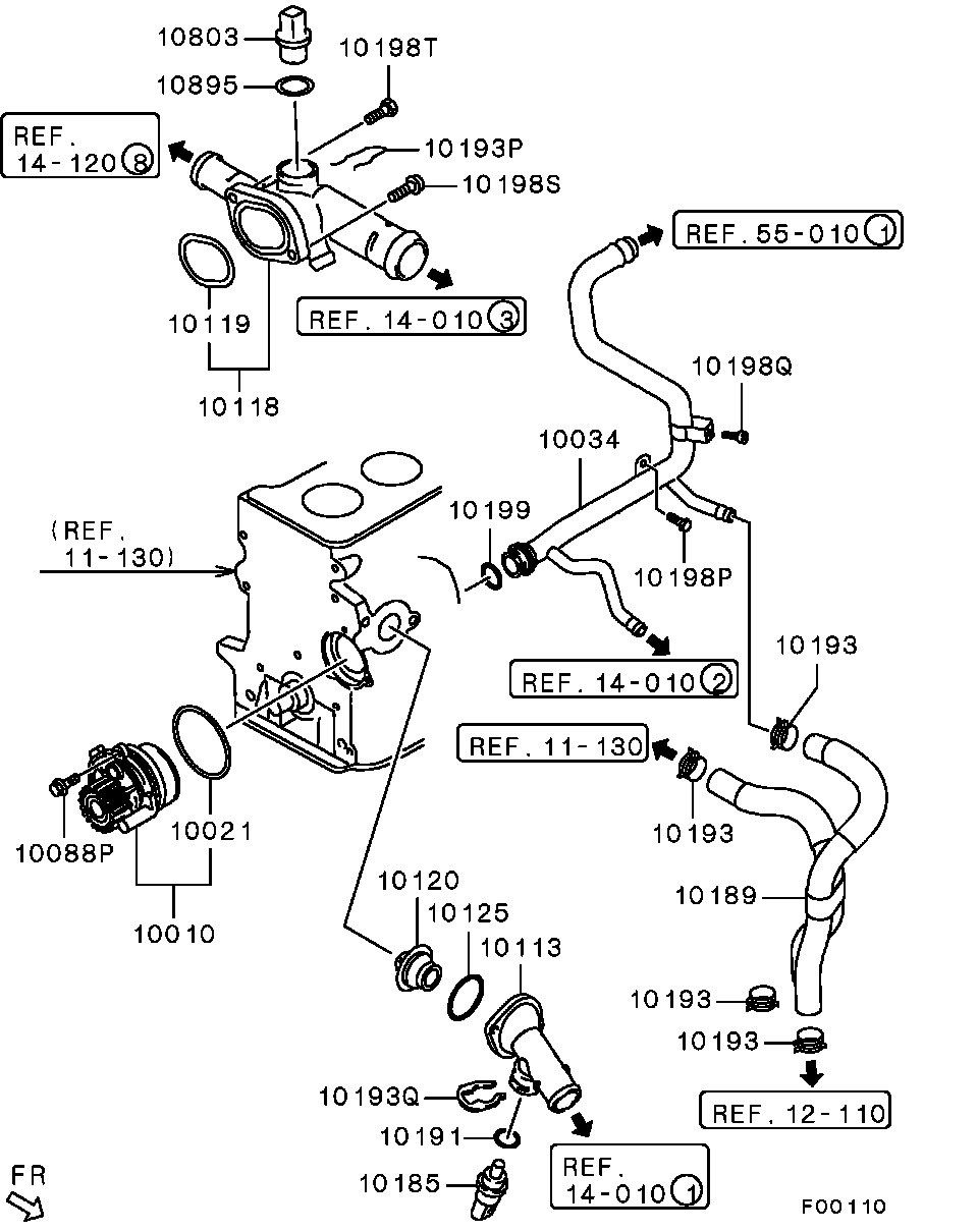 Mitsubishi MN-980152 - Sensor, coolant temperature parts5.com