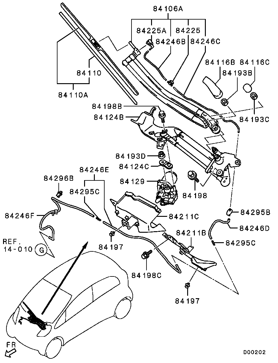 Mitsubishi 8250A277 - Metlica brisača parts5.com