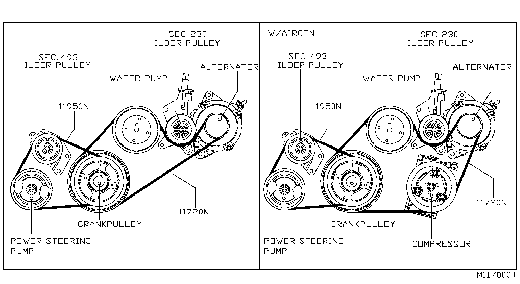 NISSAN 11950EB300 - Klinasti rebrasti kaiš parts5.com