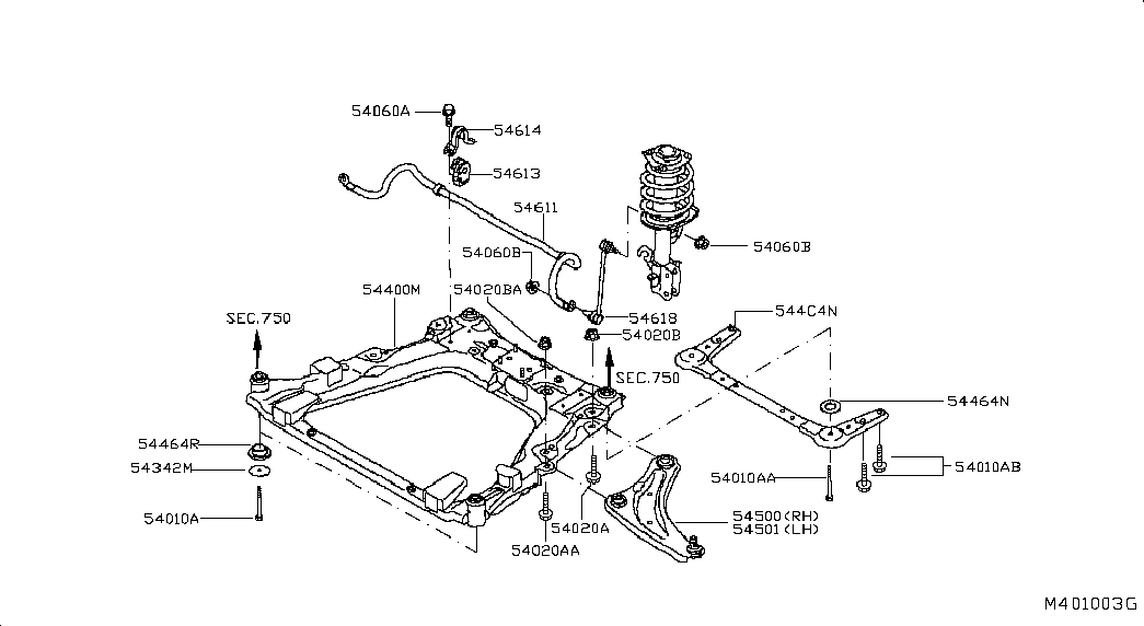 NISSAN 54501 1KK0B - Bush of Control / Trailing Arm parts5.com