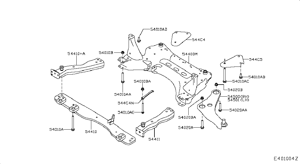 RENAULT 54500-4EA0B - Łożyskowanie, wahacz parts5.com