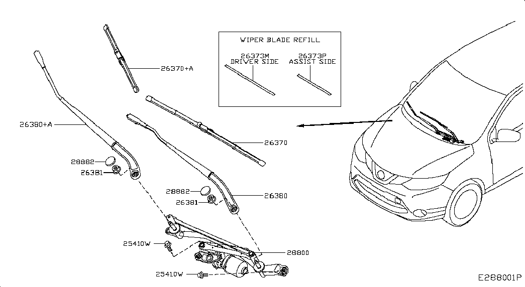 NISSAN 28890-4EH1A - Pyyhkijänsulka parts5.com