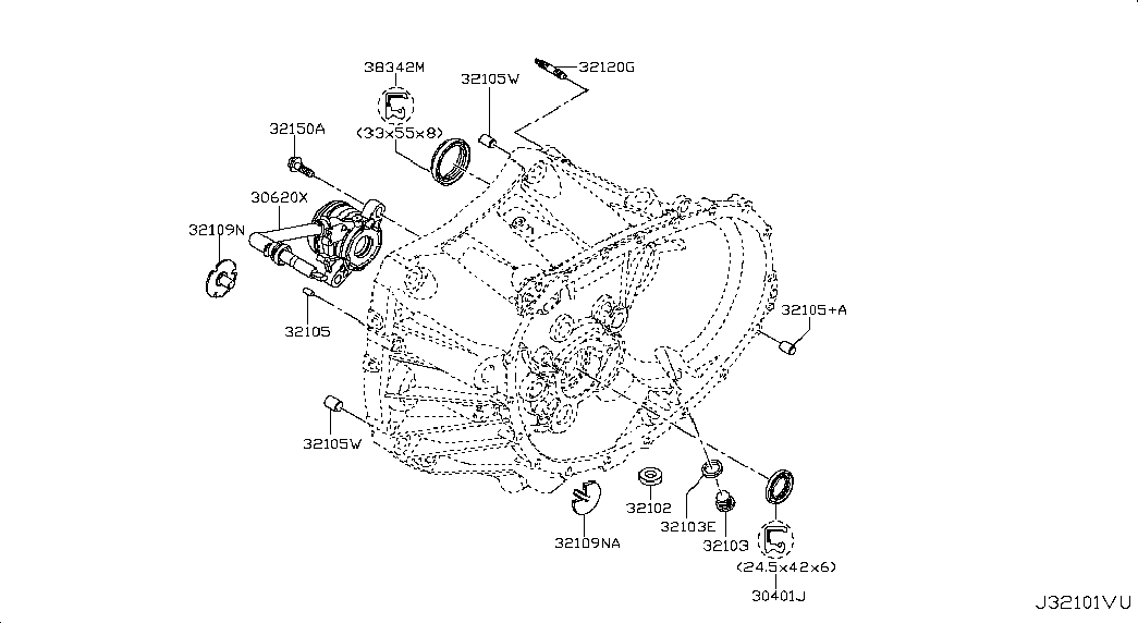 NISSAN 3834200Q0E - Garnitura, diferential parts5.com