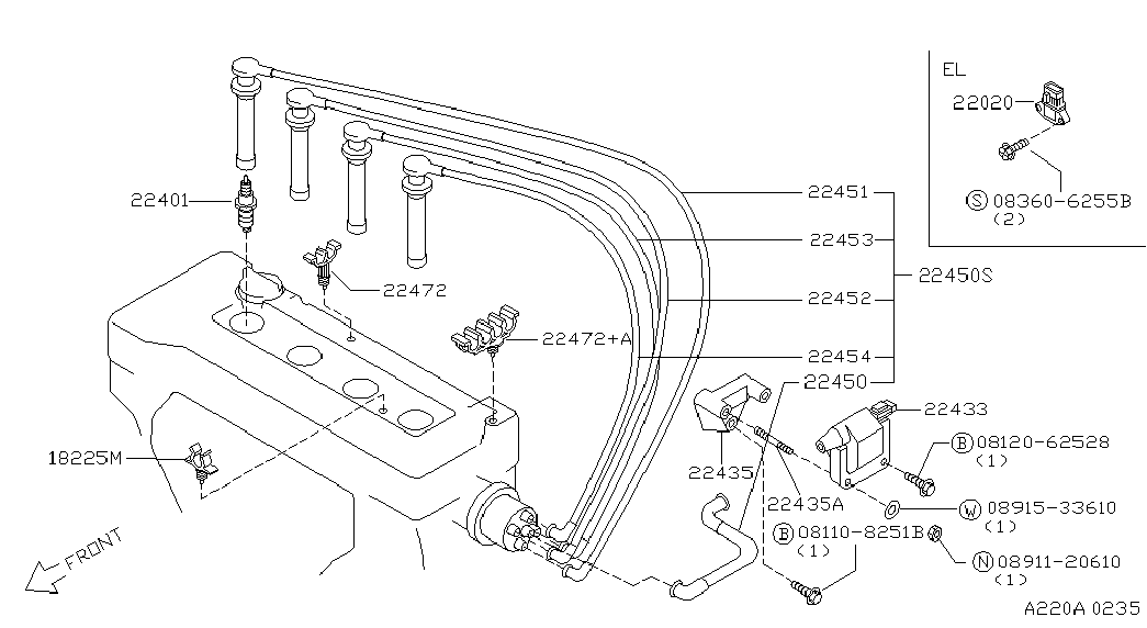 Infiniti 22401-20J05 - Sytytystulppa parts5.com