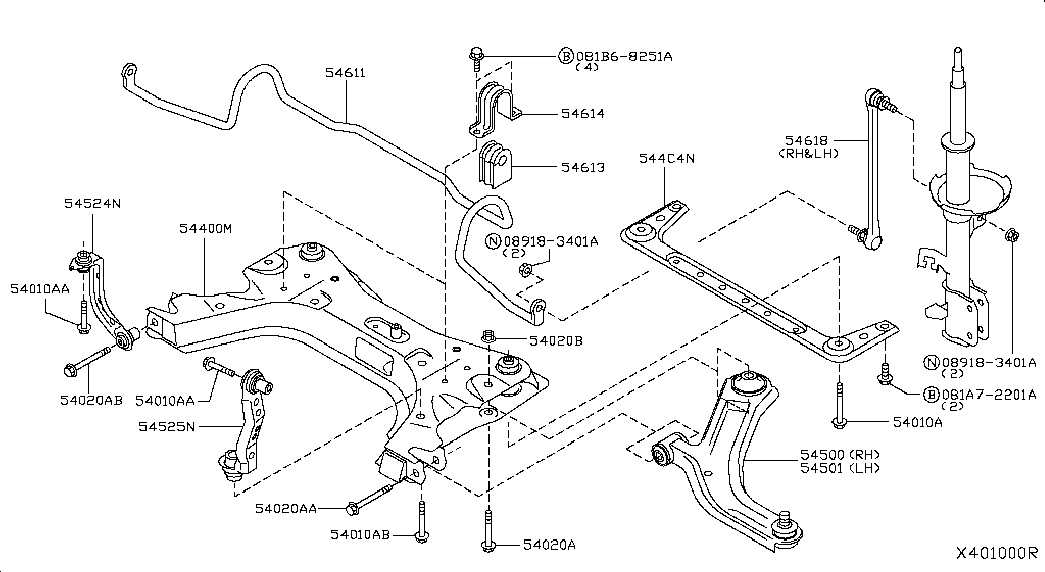 NISSAN 54501-EL000 - Рычаг подвески колеса parts5.com