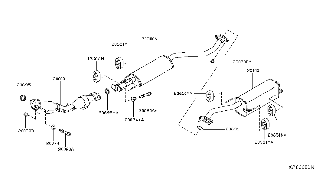 NISSAN 20010EM00A - Catalizador parts5.com