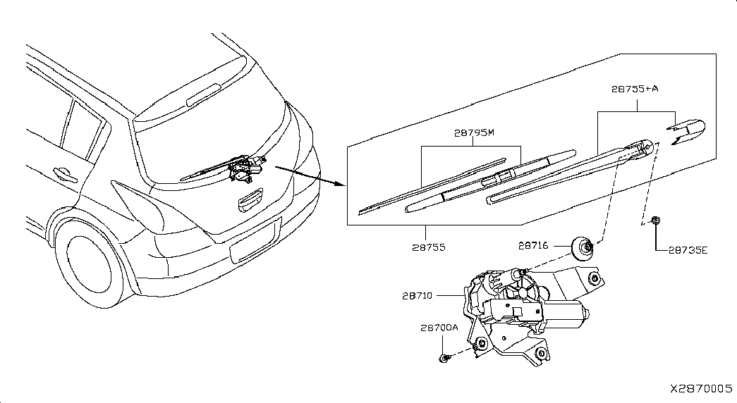 NISSAN 28795EL00A - Wiper Blade parts5.com