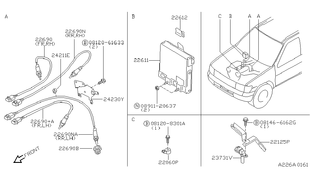 NISSAN 226A10W000 - Sonda Lambda parts5.com