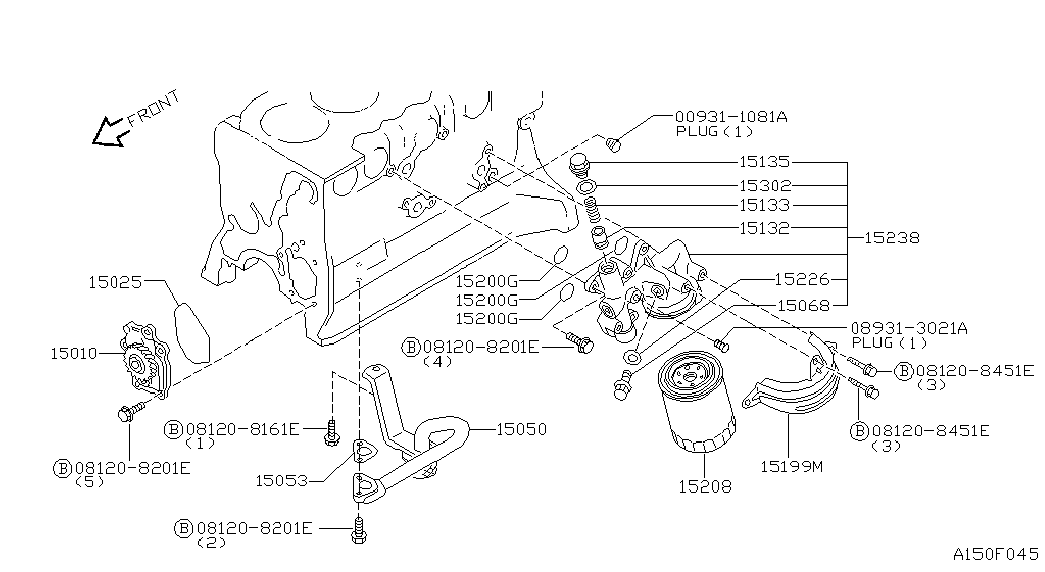 NISSAN 15208-43G00 - Filtre à huile parts5.com