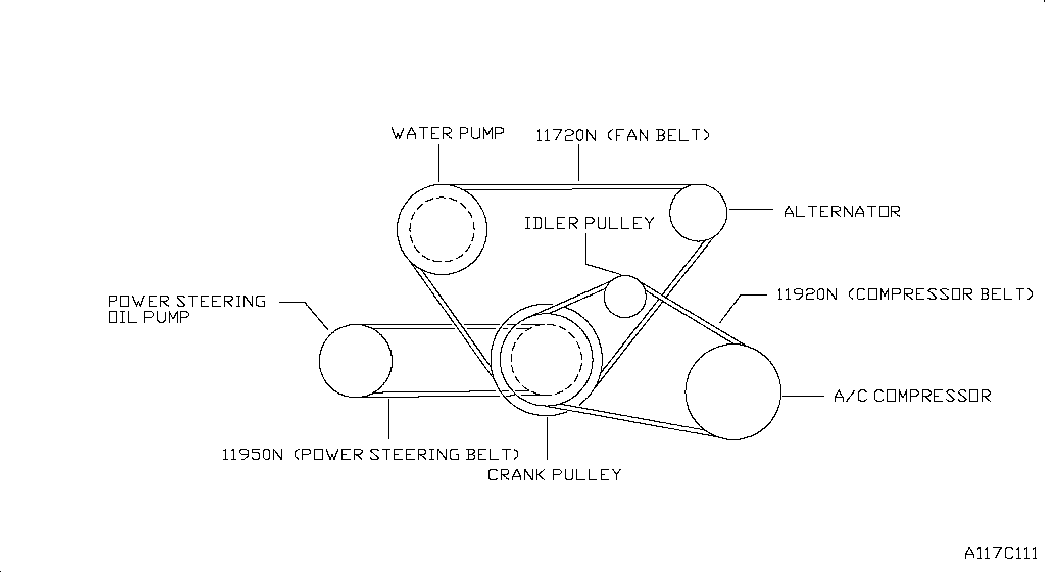 NISSAN 02117 90523 - V-Belt parts5.com