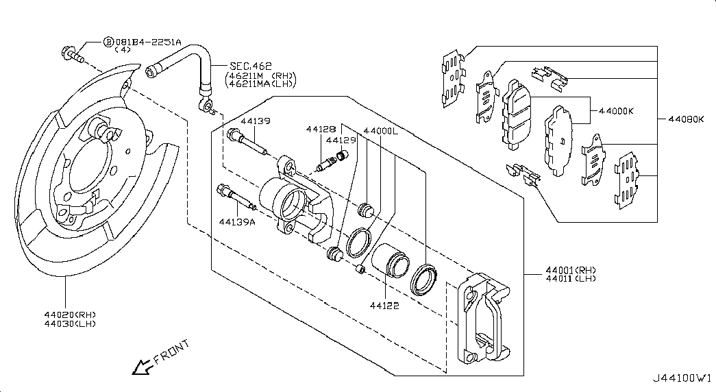 NISSAN D4060-JA00J - Brake Pad Set, disc brake parts5.com