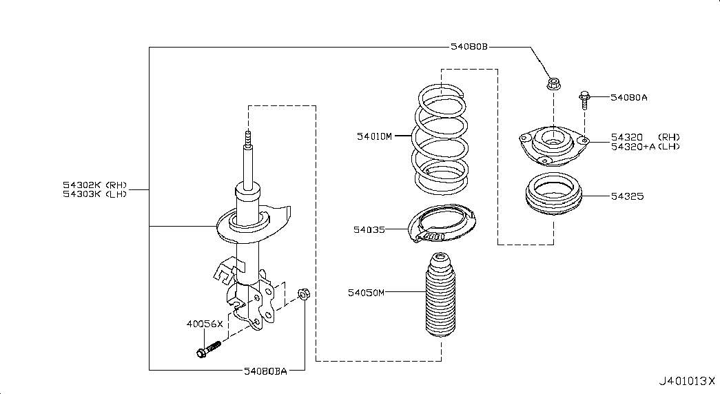 NISSAN 54321-JG02B- - Potporni ležaj opružne noge parts5.com