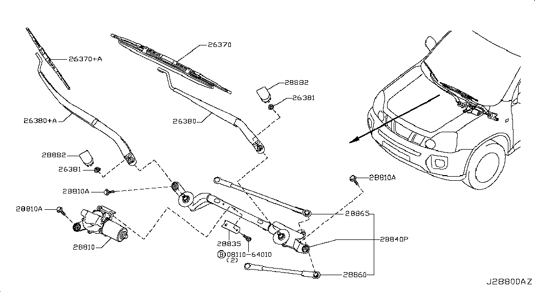 NISSAN 28890JG410 - Törlőlapát parts5.com