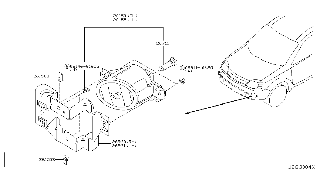 NISSAN 26155-89929 - Fog Light parts5.com