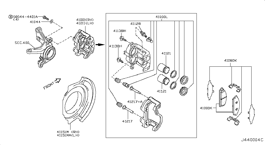 NISSAN 41060-8H785 - Brake Pad Set, disc brake parts5.com