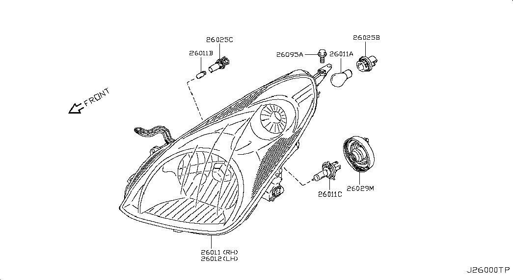 NISSAN 267194A0A3 - Лампа накаливания, противотуманная фара parts5.com