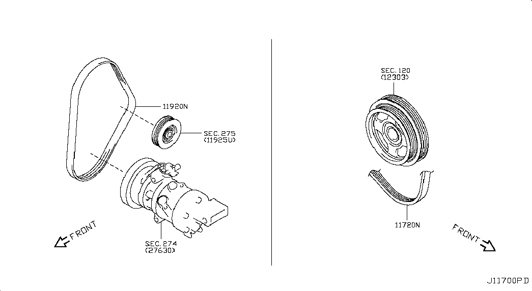 NISSAN 117204A00B - Keilrippenriemen parts5.com