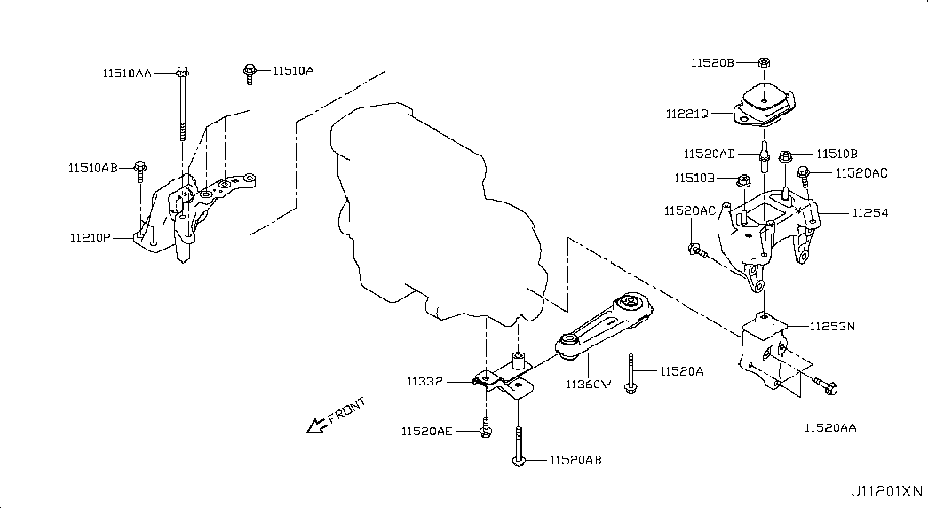 RENAULT 112204BB0A - Έδραση, κινητήρας parts5.com