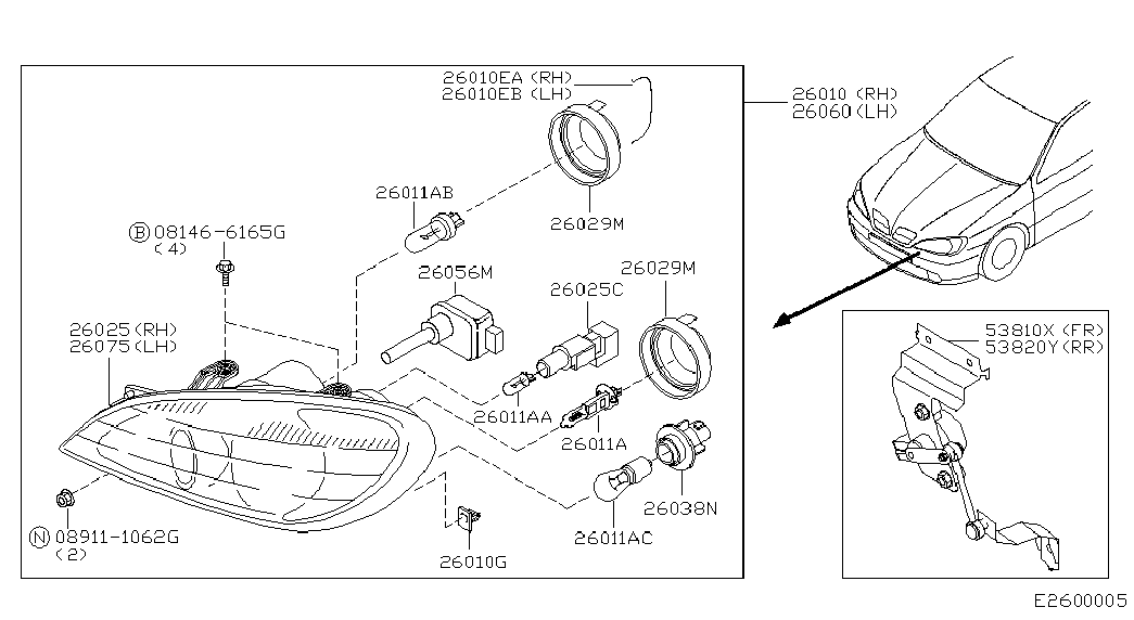 NISSAN 26295-9F500 - Bulb, daytime running light parts5.com