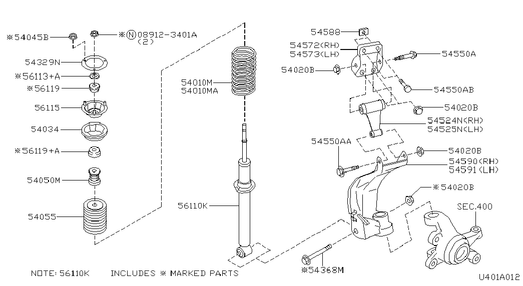 NISSAN 01225-00102 - Παξιμάδι, πολλαπλή εξαγωγής parts5.com