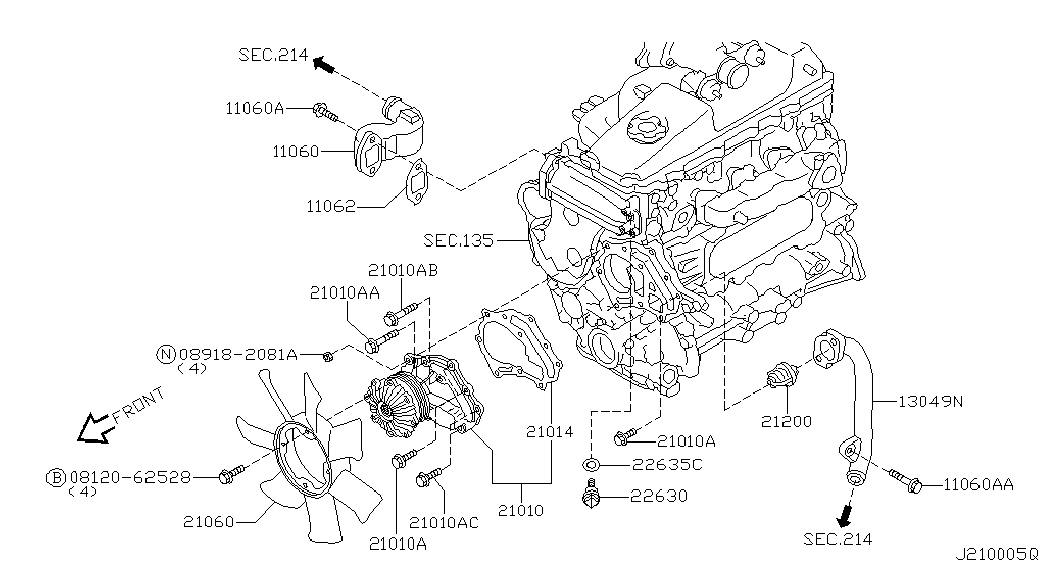 NISSAN 212002W20A - Thermostat, Kühlmittel parts5.com