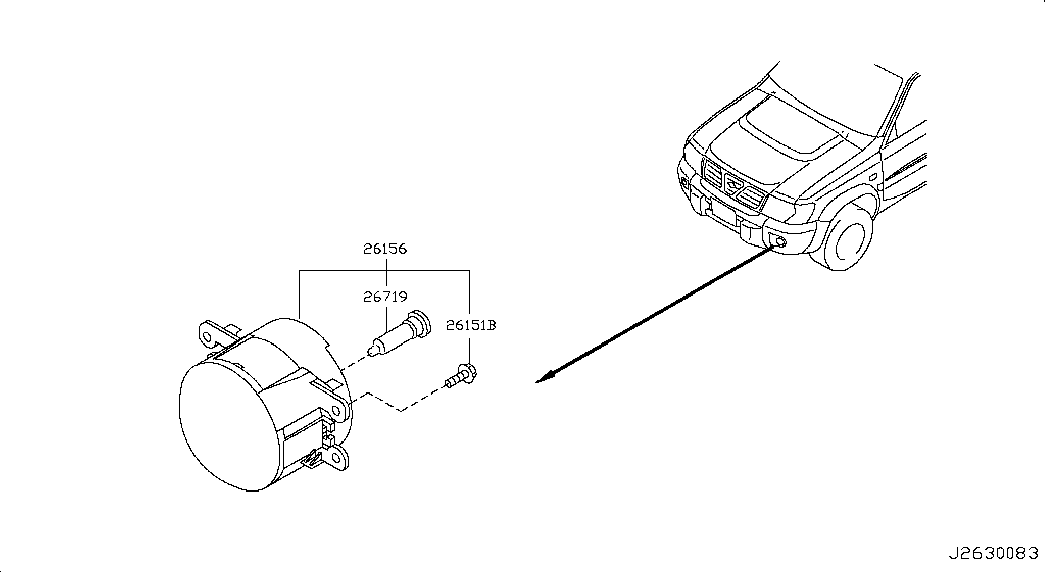 NISSAN 26150-VD30A - Reflektor przeciwmgłowy parts5.com