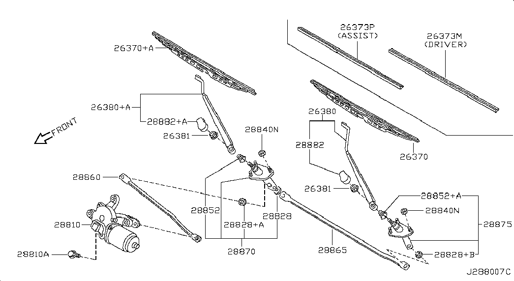 NISSAN 28890VB010 - Щетка стеклоочистителя parts5.com