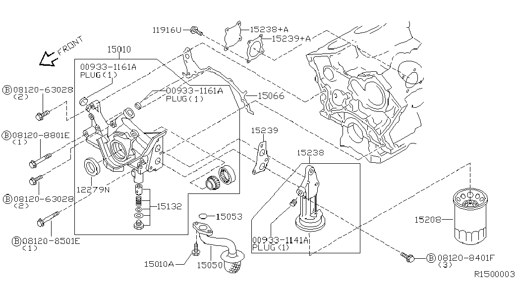 NISSAN 152087B000 - Масляный фильтр parts5.com