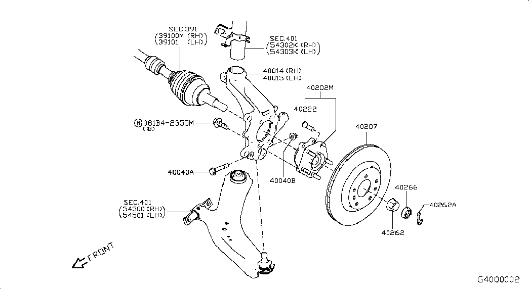 NISSAN 40263-1CA0A - Sada ložisek kol parts5.com