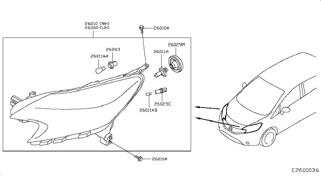 NISSAN 262948992A - Sijalica, far za maglu parts5.com