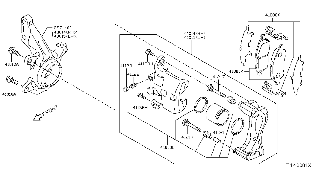 NISSAN D10601HA0B - Brake Pad Set, disc brake parts5.com