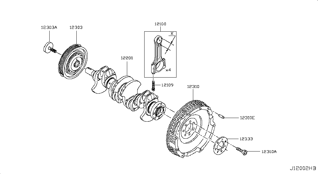 NISSAN 12303-00Q1H - Koło pasowe, wał korbowy parts5.com