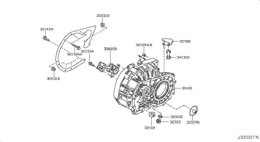 Nissan (Dongfeng) 3062000Q0J - Central Slave Cylinder, clutch parts5.com