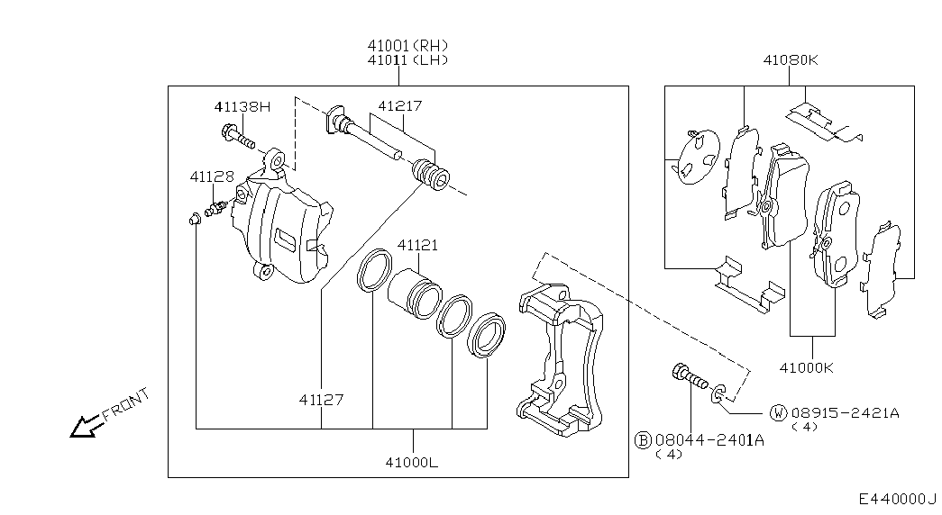 NISSAN 41084-3J426 - Zubehörsatz, Scheibenbremsbelag parts5.com