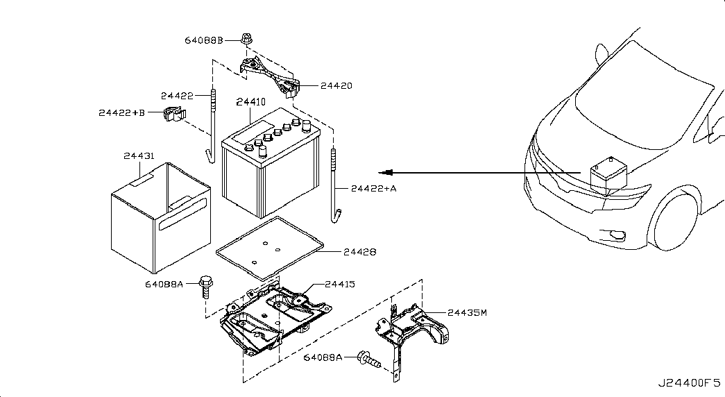 NISSAN 244101MA1A - Akumulator parts5.com