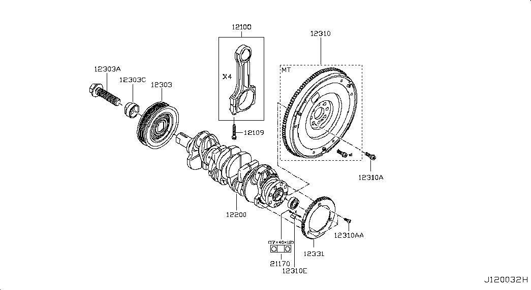 NISSAN 12310-00Q1H - Маховик parts5.com