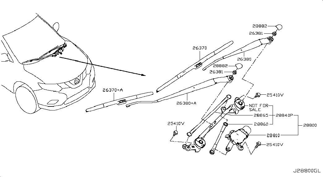 NISSAN 288904CC1A - Wiper Blade parts5.com