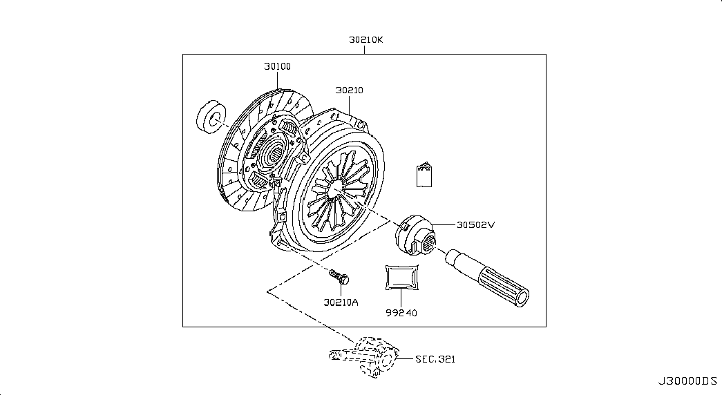 RENAULT 23354-00QAK - COVER KIT-CLUTCH,REPAIR parts5.com