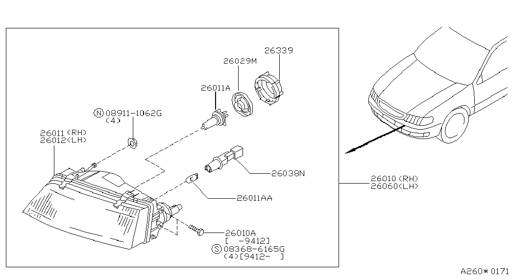 NISSAN 2629489900 - Izzó, ködlámpa parts5.com