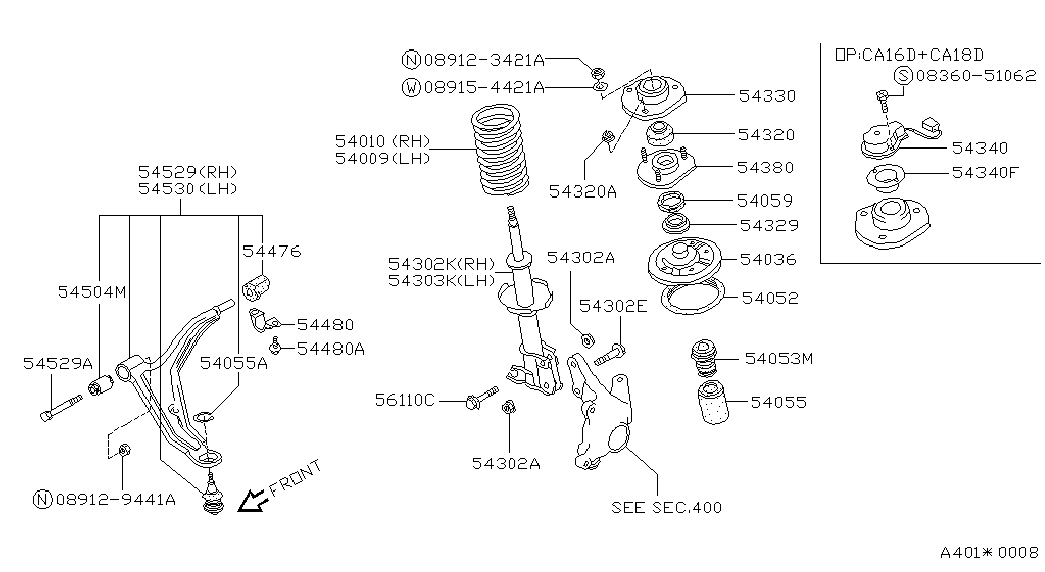 NISSAN 54500-50A00 - Spona, vešanje točkova parts5.com