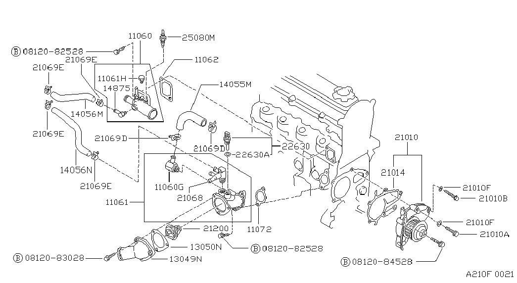 NISSAN 21200-16A00 - Термостат, охладителна течност parts5.com