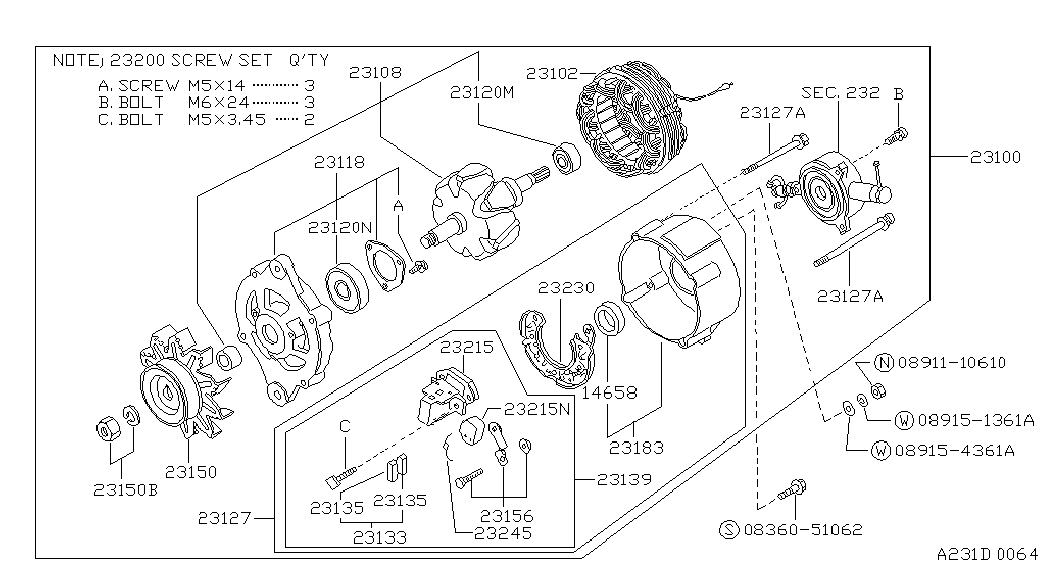 NISSAN 23120-61502 - Lager parts5.com