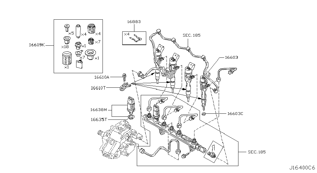 NISSAN 16626BN700 - Brtveni prsten, otvor za mlaznicu parts5.com