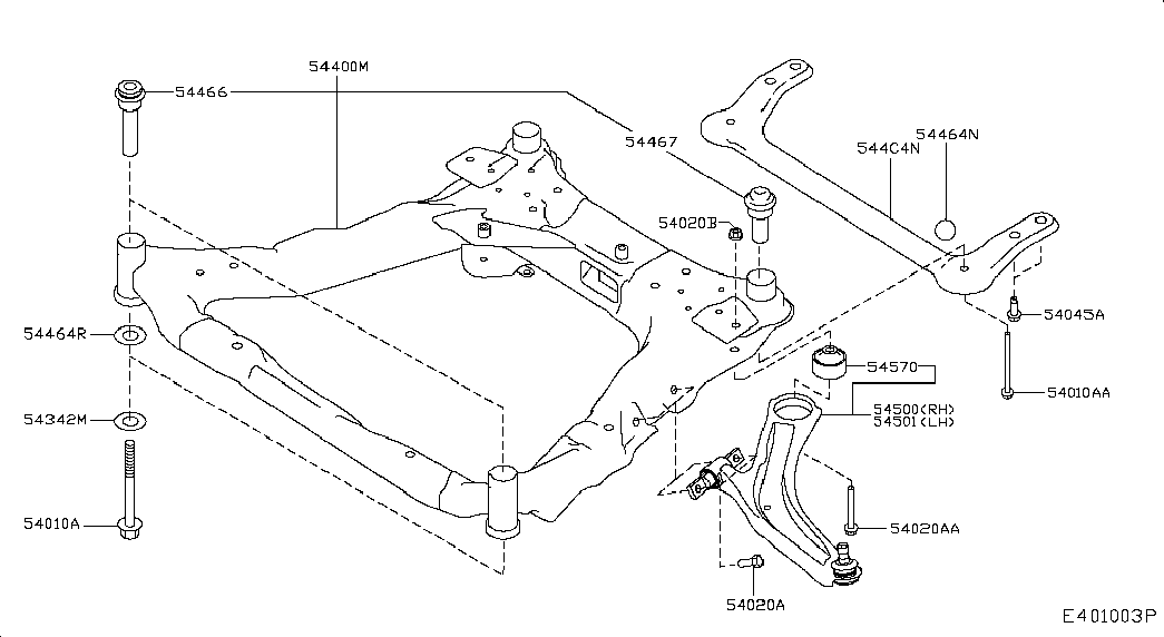 NISSAN 54467-BR00A - Suport,trapez parts5.com