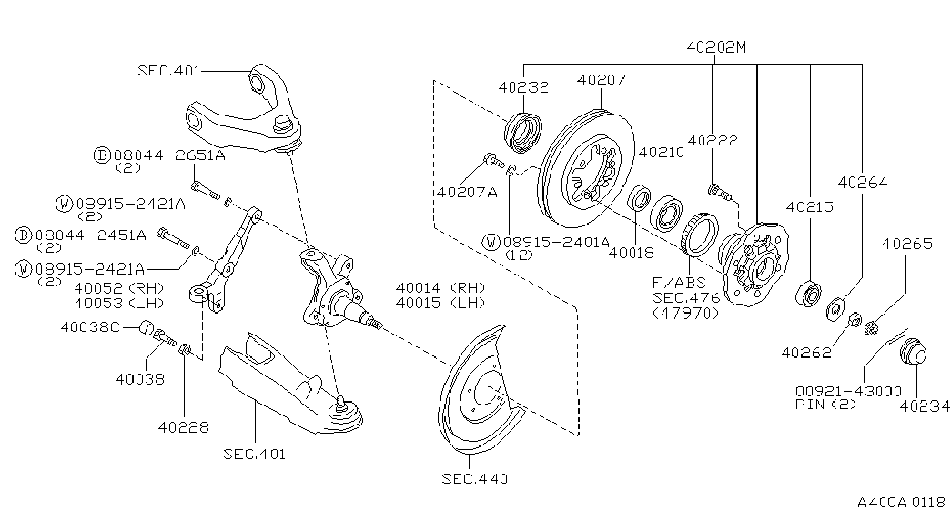 ISUZU 40215-F1700 - Juego de cojinete de rueda parts5.com