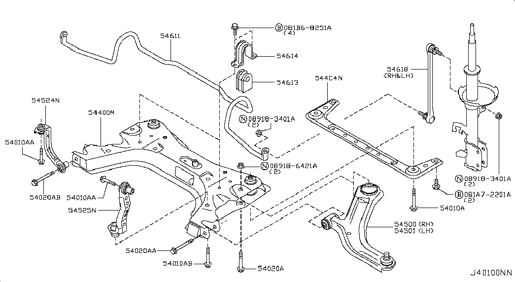 NISSAN 54501-EW000 - Bras de liaison, suspension de roue parts5.com