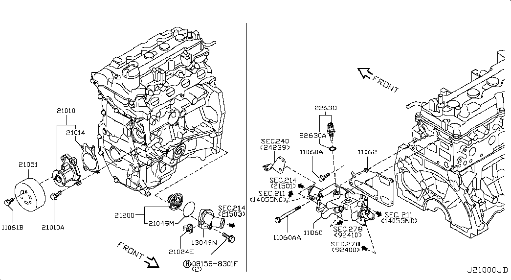 Datsun 21200ED00A - THERMOSTAT parts5.com